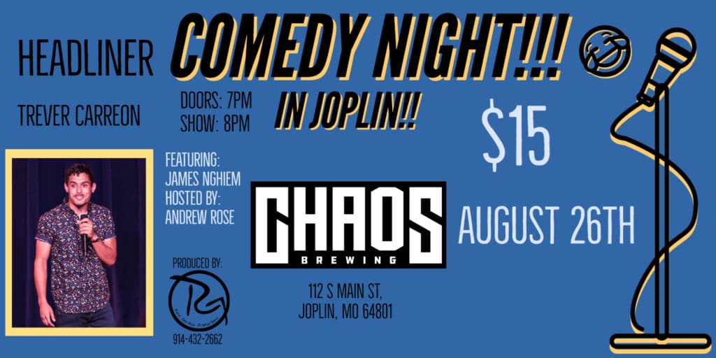 Laughs? We got ’em. Get your tickets now for the funniest Friday in Joplin.