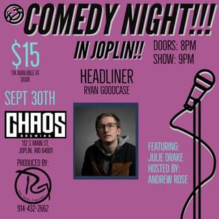 Save the date! Comedy returns to Chaos on September 30th.